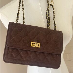Brown Quilted Shoulder Bag